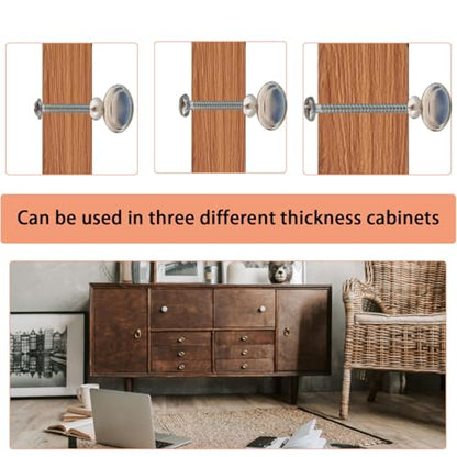 12 Pack Kitchen Cabinet Knobs, Dresser Drawer Knob with Screws, Round Cabinet Knobs, Round Drawer Knob (Silver) - color: Silver
