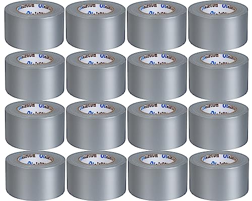 Oleitodh 16 Pack Silver Heavy Duty Duct Tape Bulk 2 inch x 30 Yards, Waterproof, Strong No Residue All-Weather Duct Tape, Tear by Hand,Multi-Use for Indoor - color: Silver, size: 2 in x 30 Yards-16 Rolls