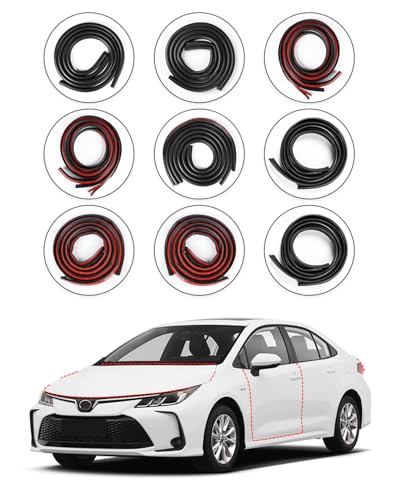 Weather Stripping Door Seal for Toyota Corolla 2014-2019, Rubber Seal Weather Strip Kit, Soundproof Noise Insulation Dustproof for Front/Rear Trunk A-Pillar B-Pillar Front/Rear Door (9-Pack) - size: for Toyota 2014–2019 Corolla