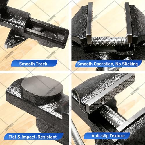 3.1 In Portable Bench Vise, 360° Swivel Base Clamp-On Table Vise – Multi-Purpose Tool for Golf Grip Kit, Woodworking, Crafting, Model Making, Metalworking & DIY - size: 3.1 in