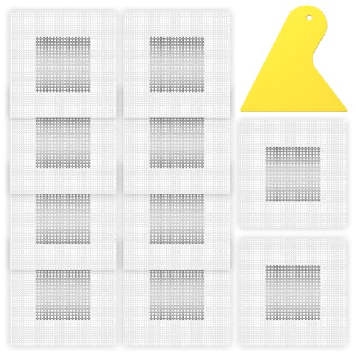 11 Pack Wall Repair Patch Kit, 2 Inch Wall Patch Repair with Scraper Self-Adhesive Drywall Repairs Patch Aluminum Mesh Repairs Patches Walls Hole Repairing Patches for Damaged Walls Ceilings Repairing