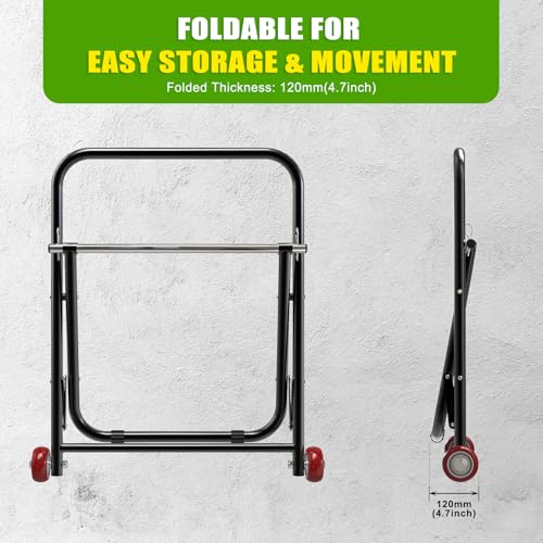 Insaga Cable Caddy for Spool with Wheels- Foldable Wire Spool Rack Holder Portable Wire Spool Reel Caddy 100lb Capacity to Keep Cables Tidy and Organized, Single Axle - color: Cable Caddy-wheels