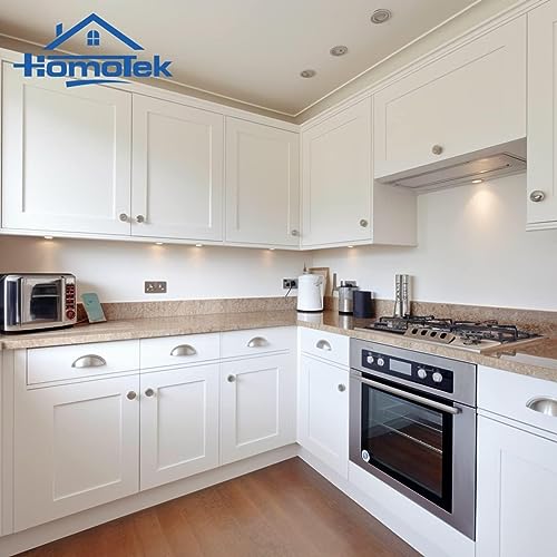 HOMOTEK 10 Pack Drawer Bin Cup Pulls Dresser Pulls for Cabinets Shiny Bright Brushed Satin Nickel - 3 Inch Hole Centers Furniture Handles,Kitchen Cabinet Hardware - color: Bright Brushed Nickel, size: 10 Pack