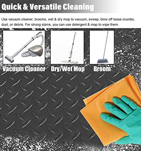 Office Floor Protector Mat - Non-Slip Rubber Outdoor Mat for Patio & Balcony, Durable Floor Rolls, 0.5m Thick (1.6x3.3ft) - Anti-Skid Ga Floor Mats - size: 0.5X1m/1.6X3.3ft