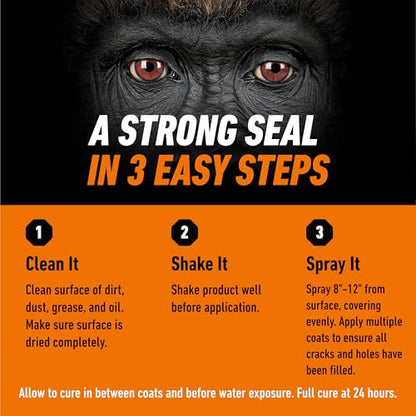 Gorilla Waterproofing Spray, Rubberized Sealant, Clear, 14 Ounce (Pack of 6) - Seals Out Water, Air, and Moisture - color: Clear, size: 6 - Pack