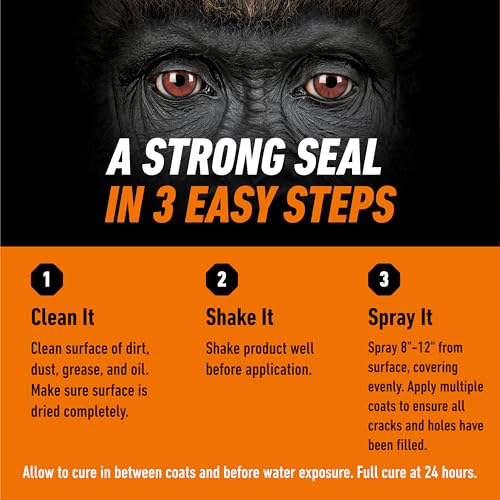 Gorilla Waterproofing Spray, Rubberized Sealant, Clear, 14 Ounce (Pack of 2) - Seals Out Water, Air, and Moisture - color: Clear, size: 2 - Pack