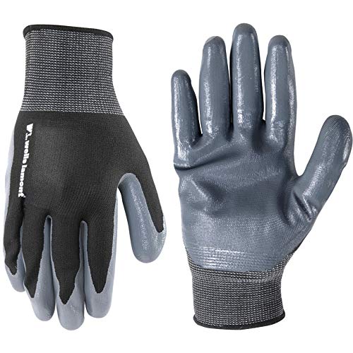 Wells Lamont Men's Coated Grip Work Gloves, Nitrile Coating, X-Large (546XL), Grey