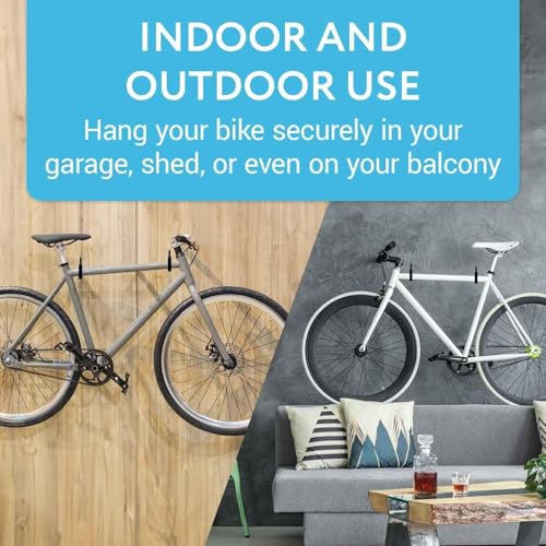 IMPRESA 4-Pack Bike Hooks for Garage Ceiling - 100 Lbs Capacity,7 x 4 in - Galvanized Steel & Non-Marring Finish Heavy Duty Hook - Wall Mount for Ceiling Bike Hangers - Universal Fit Bike Wall Mount