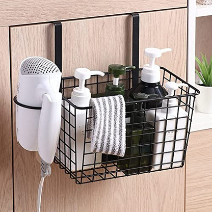 Cabinet Door Hair Tool Organizer - Styling Tools Holder for Dryer, Flat Iron, Curling Wand, Straightener Brushes, Black