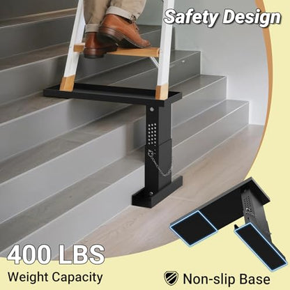 Ladder Extender Pro, Ladder Stabilizer High Strength, Ladder Leveler 13.4”-19” Adjustable Height Range for Single and Extension Ladders