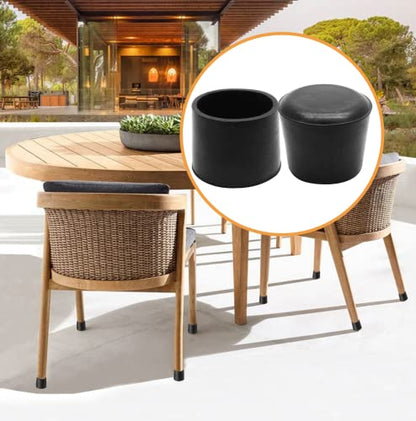 Piutouyar Round PVC Rubber Furniture Covers, 38mm / 1.5 Inches Table Chair Leg Tip Protectors, Non-Slip End Cap for Protect Surfaces, Black (16Pcs) - size: 1.5"