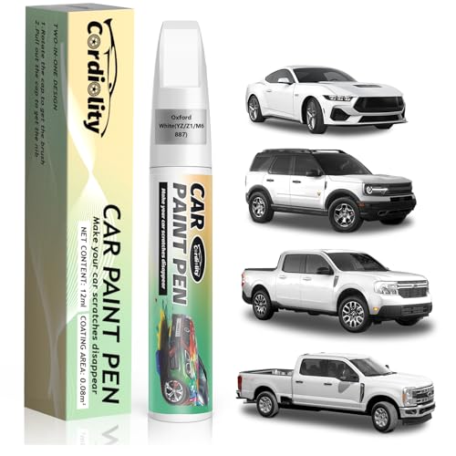 Car Touch Up Paint Oxford White(YZ/Z1/M6887) for Ford, Color Accurate Car Scratch Repair Remover Pen Fix Auto Paint Chips and Nicks - color: Oxford White(YZ/Z1/M6887)for All Models