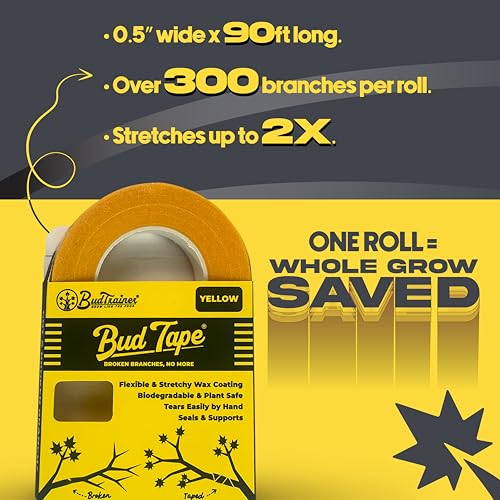 BudTape (90 ft) | Branch Repair Grafting Tape & Gardening Tape | Fix 300+ Broken Stems, Reinforce Weak Branches | Self-Adhering, Flexible, Water-Resistant
