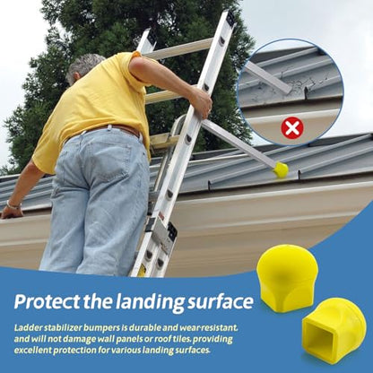 Ladder Stabilizer Bumpers Fit for Werner Extension Ladder Stabilizer Pads, Ladder Standoff Rubber End Caps Replacement Non-Slip Ladder Stabilizer Rubber Feet - Improving Stability and Safety - 4 Pack