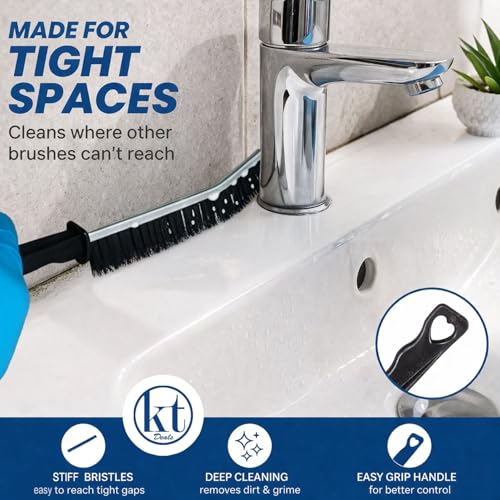 6pcs Hard Bristle Crevice Cleaning Brush Set, Grout Brush, Skinny Scrub Brush Thin Cleaning Brush for Tight Spaces Corner Brushes Gap Cleaner Tool for Bathroom Tiles, Kitchen, Shower, Window Tracks