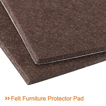 uxcell Felt Furniture Pads, 4-inch x 4-inch Self Adhesive Cuttable Anti Scratch Square Floor Protectors for Furniture Legs Hardwood Floor, Brown 8Pcs - size: 4-inch x 4-inch