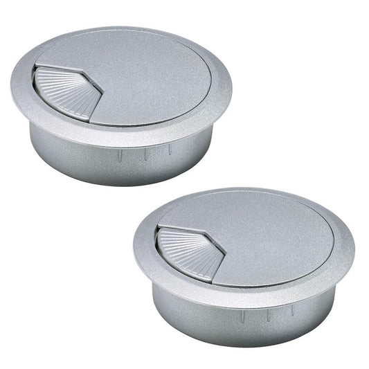 EASYEAH 2 Pcs Desk Grommet 2-3/8" / 60 mm, Desk Cord Hole Cover, Cable Grommet ABS Plastic, Desk Hole Grommet for Home & Office Pc, Detachable Adjustable Cable Cord Organizer-Silvery - color: 2pcs Silvery, size: 2-3/8" / 60 mm