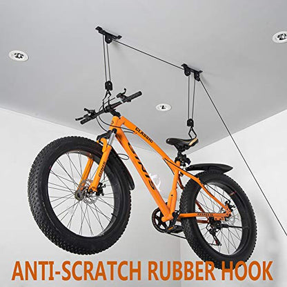 Wallmaster Ceiling Bike Mount Hanger, Bike Ceiling Lift Hoist, Bike Pulley System for Garage, Indoor Bicycle Hooks, 2 pack - size: 2Pack