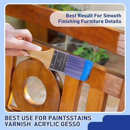 Paint Brushes - 12 Pack, 2" Flat Brushes, Paint Brush Set, Wood Paint Brushes for Walls, Stain & All Oil Paints - Home Improvement - Interior & Exterior Use - color: 12 Pack