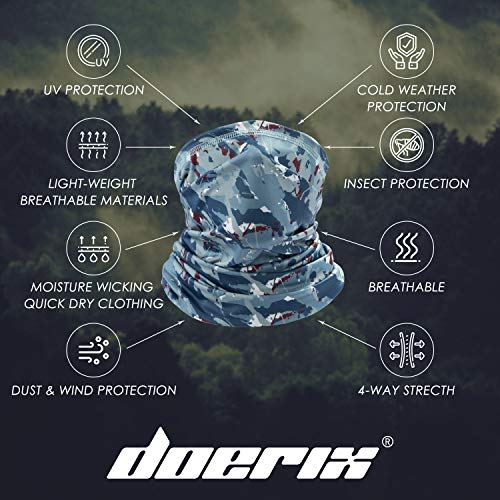 Neck Gaiter Face Mask Reusable, Cloth Face Masks Bandana Balaclava Cover Scarf Shield - color: Camo-blue A001
