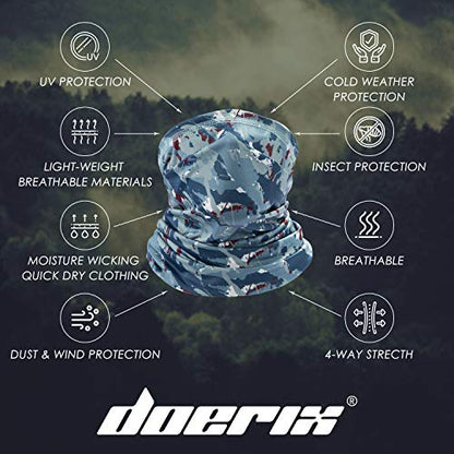 Neck Gaiter Face Mask Reusable, Cloth Face Masks Bandana Balaclava Cover Scarf Shield - color: Camo-blue A001