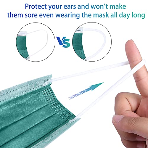Disposable Face Mask 4-Ply for Adult, Soft Face Masks, Breathable Safety Mask… - color: Green