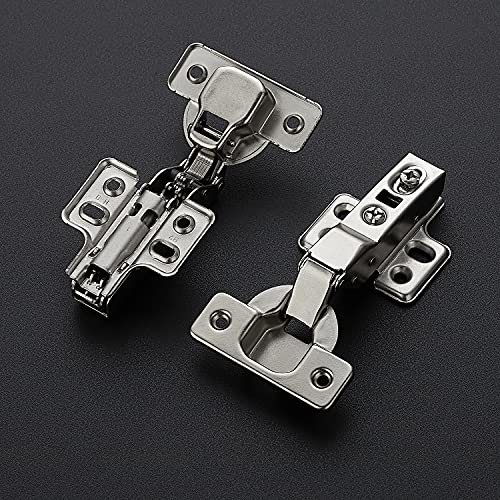 Ravinte 4 Pack 2 Pairs European Kitchen Cabinet Hinges Soft Close Half Overlay Cabinet Door Hinges Heavy-Duty Frameless Adjustable Concealed Cabinet Cup Hinge - size: Half Overlay