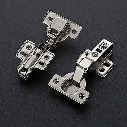 Ravinte 4 Pack 2 Pairs European Kitchen Cabinet Hinges Soft Close Half Overlay Cabinet Door Hinges Heavy-Duty Frameless Adjustable Concealed Cabinet Cup Hinge - size: Half Overlay