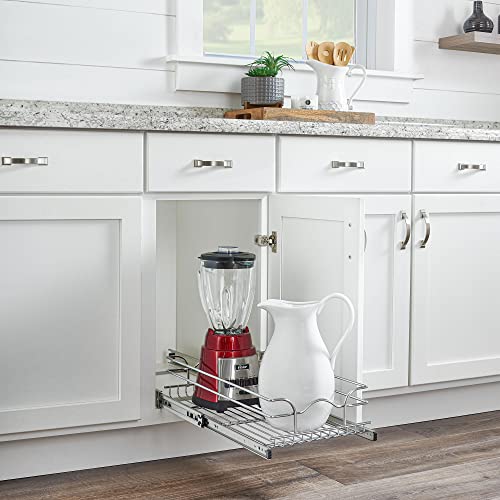Rev-A-Shelf Pullout Kitchen Cabinet Drawer and Rolling Organizer Cabinet Pantry Storage Basket in Multiple Sizes, 12 x 22 in, 5WB1-1222CR-1 - size: 12" W X 22"d, style: Single Tier