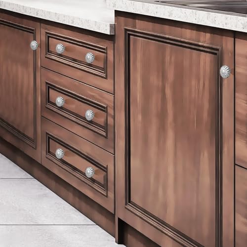Cabinets Knobs Drawers Pulls 8 Pack Kitchen Knob Brushed Nickel, Closet Cupboard Dresser, Bathroom Bedroom Cabinet Drawer Hardware Silver Hardware Flower Pumpkin Knob Vanity Home Furniture Handle - color: Alloy Brushed Nickel, size: 8pack