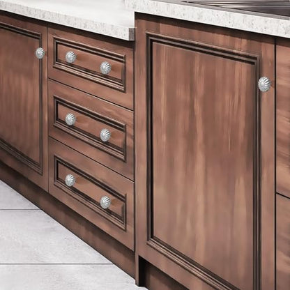 Cabinets Knobs Drawers Pulls 8 Pack Kitchen Knob Brushed Nickel, Closet Cupboard Dresser, Bathroom Bedroom Cabinet Drawer Hardware Silver Hardware Flower Pumpkin Knob Vanity Home Furniture Handle - color: Alloy Brushed Nickel, size: 8pack