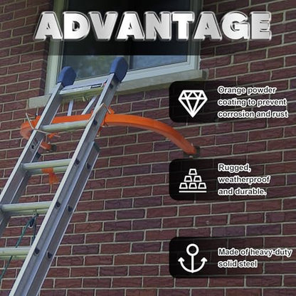 Ladder Stabilizer Accessory for Roof Gutter with Wrench, Wing Span Wall Ladder Standoff, roof Ladder stabilizer Easily attaches with U Bolt, Stabilized Support, 375 lbs Weight Rating