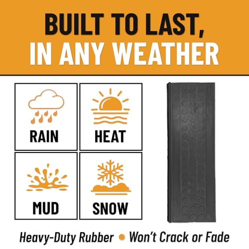Ottomanson Bullnose Stair Treads Outdoor – Coin Heavy-Duty Non-Slip Stair Mats – Best Grip on Concrete, Brick & Textured Step – Fastening Required for Wooden & RV Steps, Pack of 5 - color: Black Coin - Bullnose