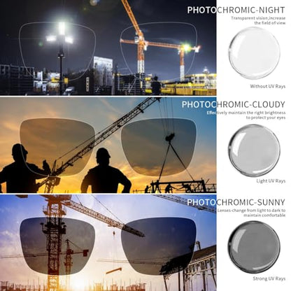 TransitionSafetyGlaseswith ANSI Z87+ImpactApproved Wraparound&Anti Bluelight UV400 - color: Olive Green