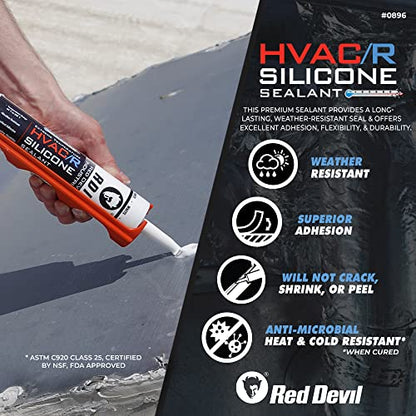 Red Devil 0897 Extreme Temperature HVAC/R Silicone Sealant, 280 ml, Clear, 12 Pack, Made in USA - color: Clear, size: 12 Pack