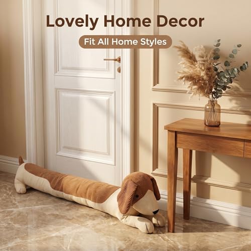 Fabric Under Door Draft Stopper Weather Stripping Sound Proof Bottom Seal Heavy Duty Reduce Noice Window Draft Stopper Decorative Cute Dog
