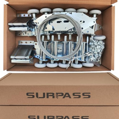 Surpass Garage Door Hardware Kit Roller/Hinge/Top Bracket/Wire Rope (for 8' Height Garage Doors)