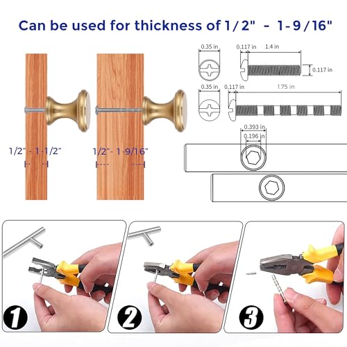 Ravinte 10 Pack Champagne Bronze Kitchen Cabinet Knobs, Solid Bronze Pulls Zinc Handles Simple Drawer Cabinet Hardware for Cupboard Drawer Knobs - color: Champagne Bronze