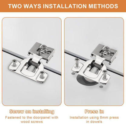 Probrico 1 Pair -2 Pcs 1/2 Inch Overlay Cabinet Hinges, Stainless Steel Soft Close Face Frame Hinges for Kitchen, Concealed Self-Closing Door Hinges - size: 1/2 Inch