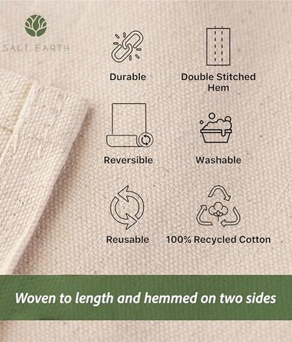 Salt Earth Canvas Drop Cloth 1Pc, Reusable Paint Drop Cloth, 100% Recycled Cotton Canvas Tarp Cover for Painter, Furniture, Floor Protection, All Purpose Painters Dropcloth for Christmas DIY (4x12FT) - size: Pack of 1 - 4x12