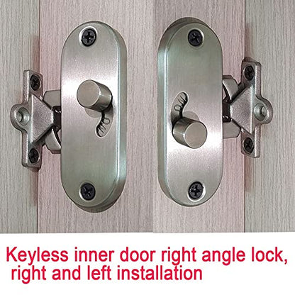 Sliding Bolt Door Lock,Slide Locks for Inside Door,90 Degree Moving Door Right Angle Buckle Privacy Lock, 90 Degree Latch