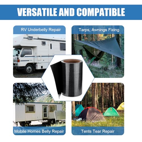 Ramkle RV Underbelly Tape, 6" x 20' RV Underbelly Material, Waterproof Tape with Permanent Sealing Adhesive for RV, Camper Travel Trailer, Mobile Home, Tear Repair Patch - style: 6 Inches x 20 Feet