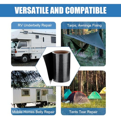 Ramkle RV Underbelly Tape, 6" x 20' RV Underbelly Material, Waterproof Tape with Permanent Sealing Adhesive for RV, Camper Travel Trailer, Mobile Home, Tear Repair Patch - style: 6 Inches x 20 Feet