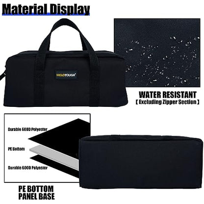 MELOTOUGH Utility Tool Tote bag Combo Kit-Includes 2 Medium Tool Organizer Bags for Electrician, Plumbing, Gardening, HVAC & More (14 inch,Black&Bule) - color: Black & Blue