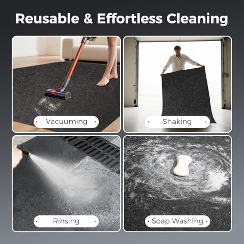 WELKIN Garage Floor Mat (20' x 7'4") – Absorbent Oil Spill Mat with Waterproof Backing – Protects Surfaces & Prevents Stains – Reusable, Washable, Durable, Cut-to-Fit - size: 20' x 7'4"
