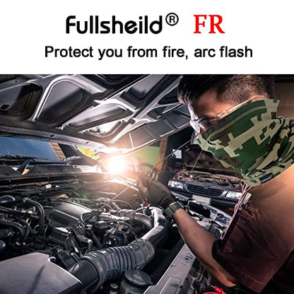 Fullsheild FR Flame Resistant Face Mask Full Cover Neck Gaiter Snood for Welding Hunting Army Military Working - color: Black and Alphabet Camouflage-2pcs