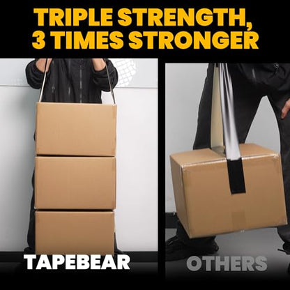 TAPEBEAR 16.5mil Thick Silver Duct Tape Heavy Duty 1.88" x 105FT, Strong Tough Utility Ducting Tape Waterproof, No Residue, Flexible, Hand Tear Binding Tape for Bundle, Patch, Protect & Repair - color: Silver