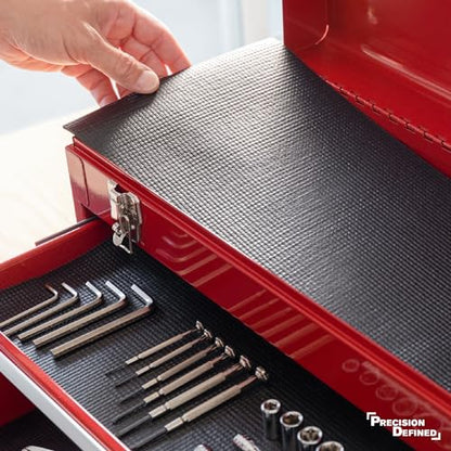Precision Defined Professional Grade Tool Box Liner, Black | Tool Box Drawer Liner, Shelf Liner Non Slip Mat, Thick Cabinet Shelf Liner, Toolbox Drawer Liners, Tool Chest, Workbench Mat (24 ft x 18") - size: 18"W x 288"L