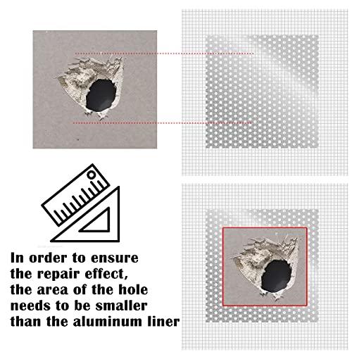 Drywall Repair Patch, Wall Patch Repair Kit, Self Adhesive Wall Mesh Repair, Large Hole Patch for Drywall, Sheet Rock Patch, Aluminum Sheetrock Ceiling Dry Wall Patch and Grit Sandpaper Scraper - size: 6 in. x 6 in.