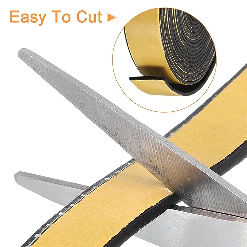 uxcell Weather Stripping 1" W x 5/64" T x 13ft L Adhesive Door Window Seal Strip Foam Seal Tape for Doors Window Insulation - size: 1"W x 5/64"T x 13ft L